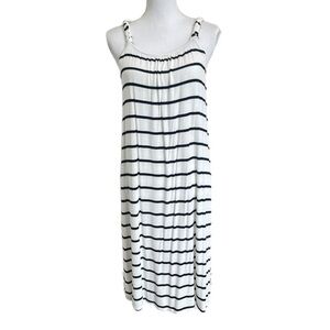 Liz Lange White w Black Stripes Midi Length Sundress